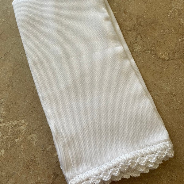 White trim Crocheted Edge burp cloth