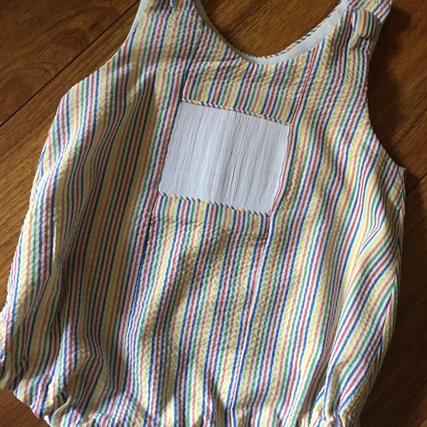 Toddler, infant boy’s Ready-to-Smock Multi-Stripe Seersucker Infant Bubble Suit - available in multiple sizes
