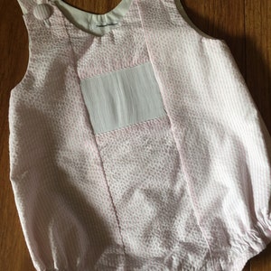 Toddler, infant girl’s Ready-to-Smock Light Pink/White Stripe Seersucker Infant Bubble Suit - available in multiple sizes