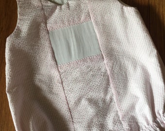Toddler, infant girl’s Ready-to-Smock Light Pink/White Stripe Seersucker Infant Bubble Suit - available in multiple sizes