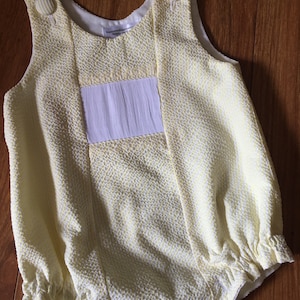 Ready-to-Smock Yellow/White Stripe Seersucker Infant Bubble Suit - available in multiple sizes