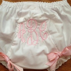 Little Girls, Toddler's Monogrammed Double Seat Diaper Cover - Multiple Sizes