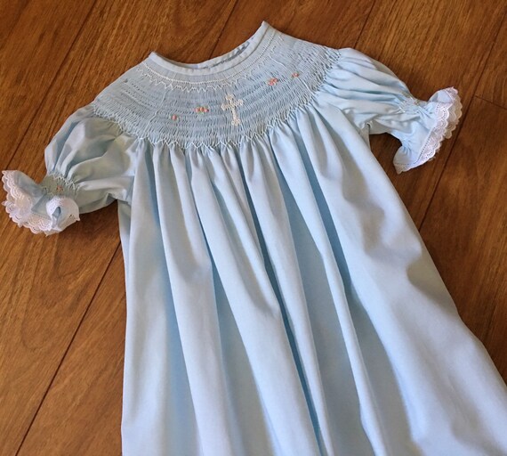 smocked cross bishop dress