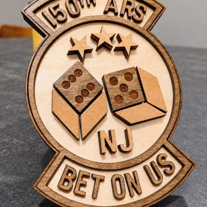 Custom Wooden Squadron Patch – 3D Layered Wall Art