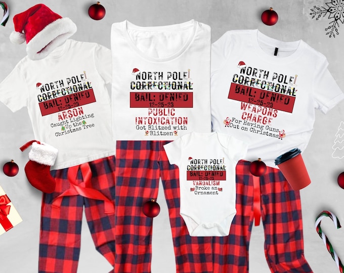 Christmas Shirt,Christmas party shirt,Bail Denied 12-25-2025 shirts,North Pole Christmas Matching Family Tshirt,Christmas shirt,funny Shirt