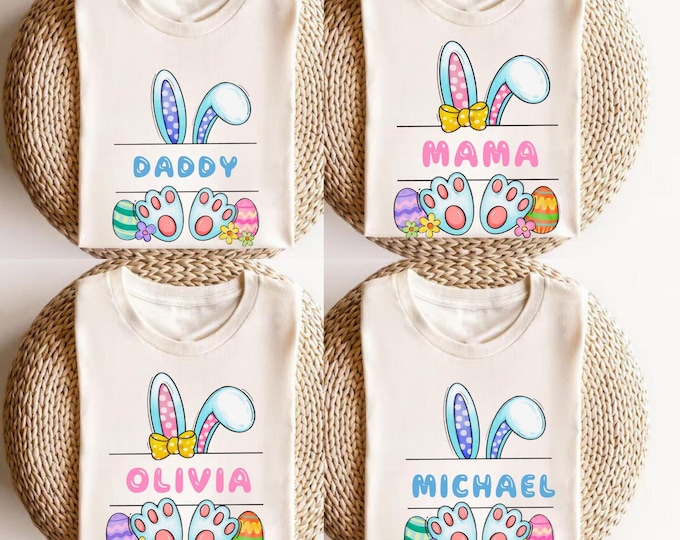 Happy Easter Custom Shirt, Cute Bunny Toddler T-Shirt, Easter Family Trip Shirt, Kids Easter Tee, Personalized Easter Shirt, Bunny Lover Tee
