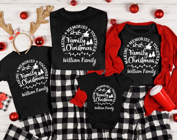 Customized Family Christmas 2025 Making Memories Together Shirts, Christmas Family Shirt, Christmas Group Shirt, Christmas Pajamas T-shirts