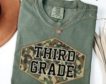 Camiseta de maestro/a de tercer grado Comfort Colors®, camiseta de maestro/a de tercer grado, camiseta de tercer grado, camiseta de tercer grado, lazo de coqueta de escuela primaria