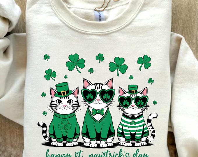 St. Patrick’s Day Cats Shirt, Lucky Cats Shirt, St Patricks Day Cat Sweatshirt, Funny Irish Cats Tee, St Patty's Day Tee, Gift For Cat Lover