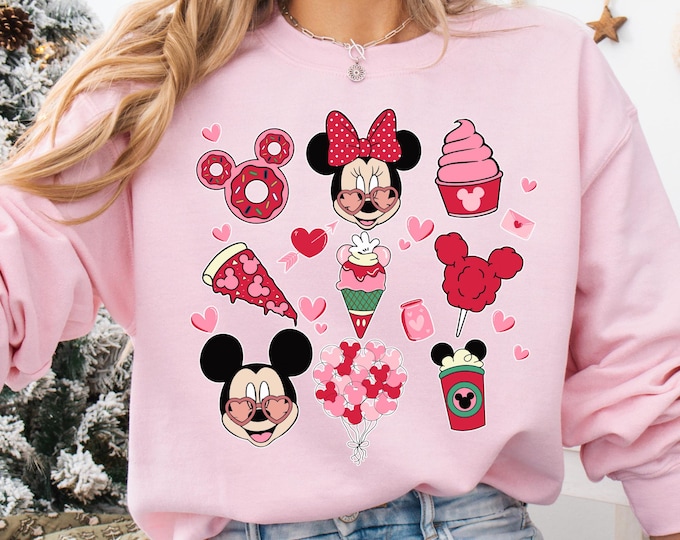 Coquette bows Mickey and Friends Disney Valentine Shirt, Happy Valentine's Day 2026, WDW Disneyland Valentine Gift For Her Matching Tee