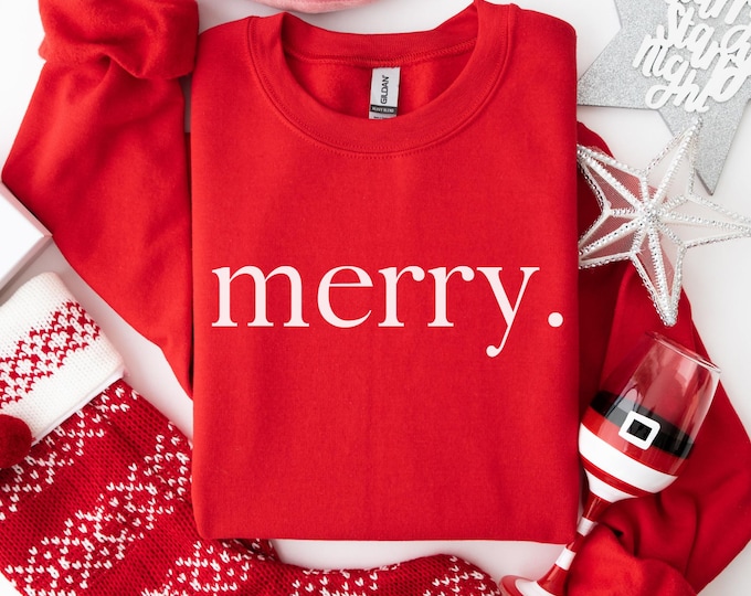 Christmas Sweatshirt, Merry Christmas Sweatshirt, Christmas Shirt for Women, Christmas Crewneck Sweatshirt, Holiday Sweater, Christmas Gift