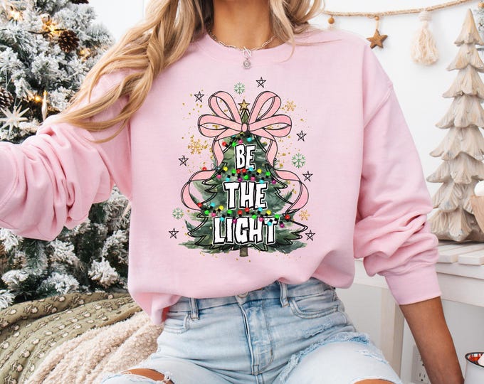 Be The Light Sweatshirt, Christmas Religious Shirt for Family, Christmas Lights Sweatshirt, Faith Shirt, Bible Verse Shirt ,Christmas  gift