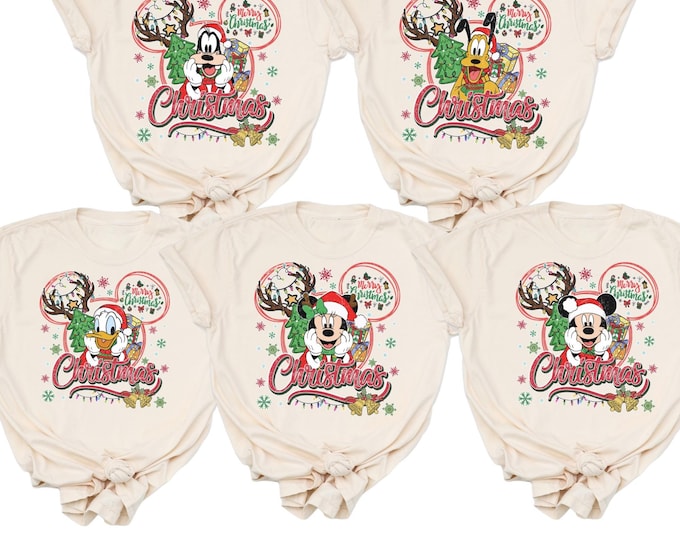 Christmas Custom Disney All Characters Shirts, Personalized 2025 Disney Christmas Shirt, Matching Family Christmas Tees Holiday Disney Trip