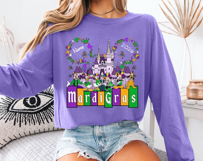Personalized Disney Mardi-Gras Family Shirt, Disney Mardi-Gras Trip Shirts, Mardigras Vacation Matching Shirt ,Disney Mardi Gras Group Shirt