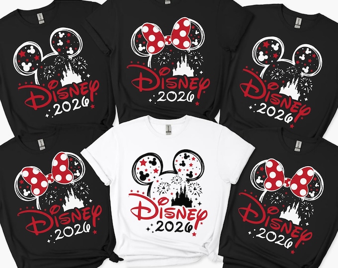 Custom Disney 2026 Shirt,Disneyland Castle 2026 Shirts,Disneyworld Tshirt,Disney 2026 Trip Shirt, Disney Family Matching Shirt,Disney Tee
