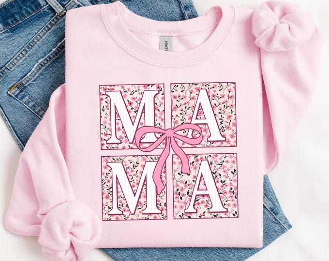 Floral Mama Shirt, Mama Sweatshirt, Retro Mom Tshirt, Mother's Day Gift, Flower Shirts for Women, Floral New Mom Gift,Christmas Gifts Mama