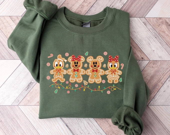 Retro Coquette Bows Disney Gingerbread Christmas shirts, Mickey and Friends Christmas Sweatshirt, Mickey's Very Merry Christmas Party 2025