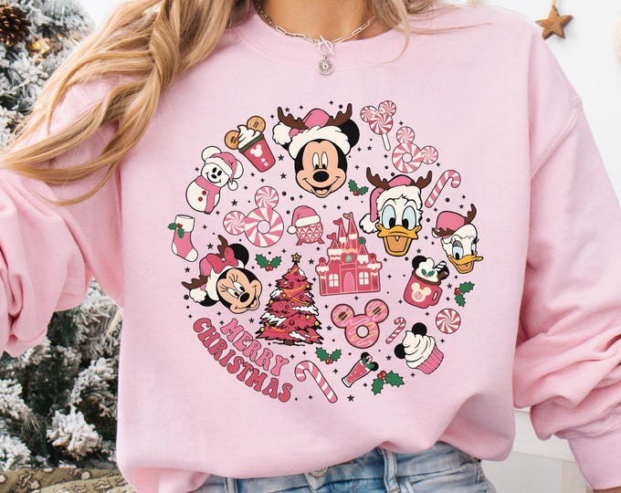 Disney Merry Christmas Sweatshirt, Mickey and Friends Xmas Hoodie, Mickey Xmas Snacks Tee, Disneyland Christmas Trip T-shirt