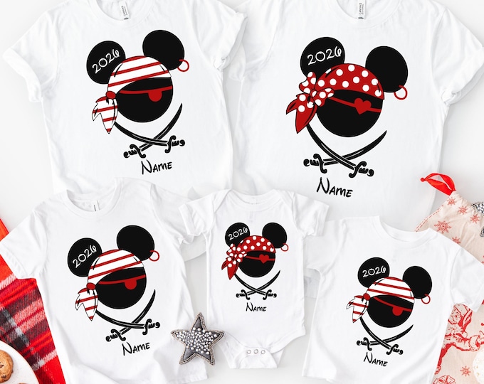 Custom Disney Pirates Family Shirts,Disney Pirates of Caribbean Shirt,Pirate Tshirt, Pirate's Life,Mickey and Minnie Disney Cruise Shirt2026