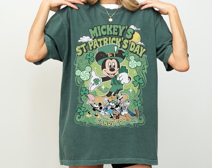 Comfort Colors® Disney St. Patrick's Day Shirt, Mickey and Friends St Patricks Shirt, Mickey St Patrick's Day Shirt, Matching Family Shirts