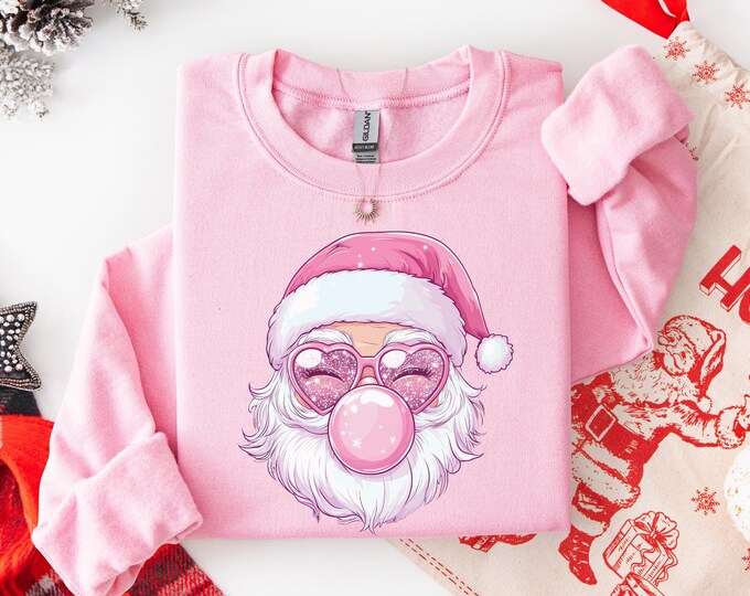 Christmas Shirt,Funny Santa,Crewneck Christmas Shirt Santa Shirt,Blowing Bubble Christmas Shirts,Santa Christmas Tee,Xmas Christmas Gift