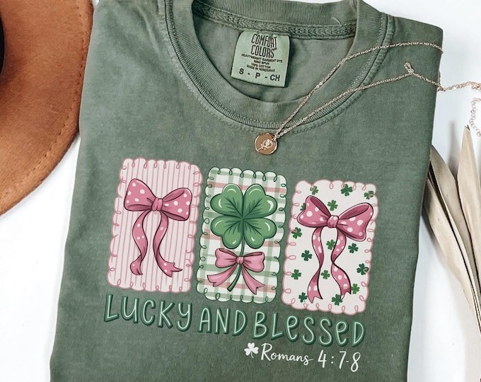 St Patricks Day Christian Comfort Colors Shirt Lucky Shamrock Bible Verse Tshirt Saint Patrick's Blessed T-shirt Jesus Love Tee Faith Irish