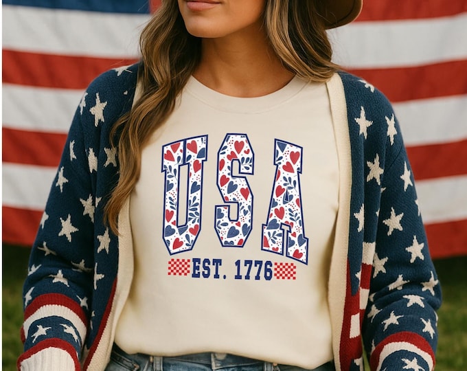 USA Comfort Colors Shirt, America Shirt, Fourth of July Shirt, 4th of July Tee, Patriotic Shirt, America Est Shirt, Red White and Blue, USA