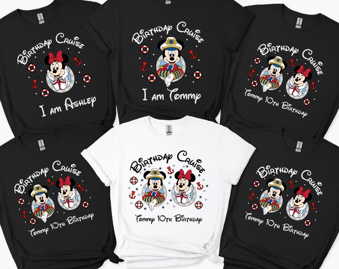 Disney Birthday Cruise Shirt, Mickey Birthday Squad Cruising Shirts, Family Matching Birthday Cruise Custom Shirts, Disney Cruise Birthday