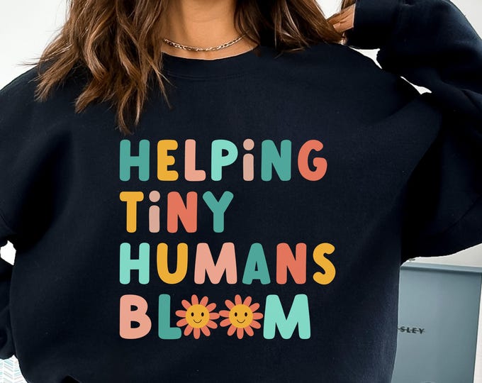 Helping Tiny Humans Bloom Shirt, Gift For Pediatric Physical Therapist, Child Therapist Gift, Occupational Therapy, Pediatric Therapist Tee