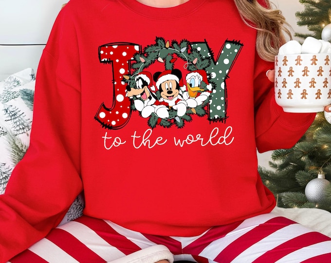 Joy To The World Shirt, Disney Christmas Family Shirt, Disneyland Christmas Shirt,Mickey Christmas Shirt,Holiday Disney Trip