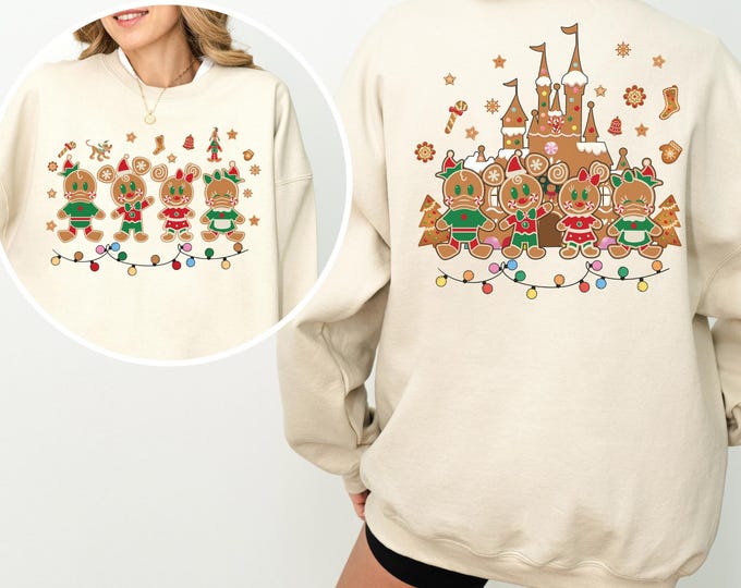 Disney Gingerbread Castle Sweathirt, Christmas Castle Shirt, Disney Christmas Shirt, Mickey Christmas Shirt, Disney Christmas Family Shirts,