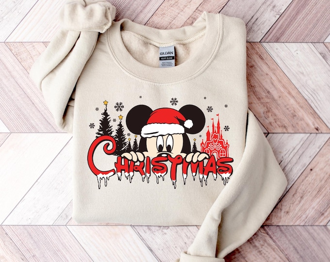 Disney Christmas Santa Mickey Mouse Classic Pose T-Shirt, Mickey's Very Merry Christmas Party 2025, Disneyland Family Group Christmas Shirt