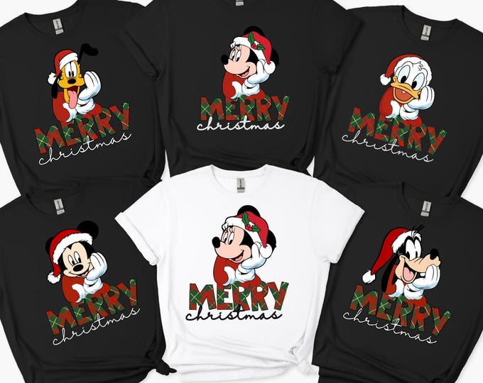 Custom Disney Family Christmas Shirt, Matching Christmas Tees, Personalized Disney Character Christmas Shirt, 2025 Mickey’s Very Merry Shirt