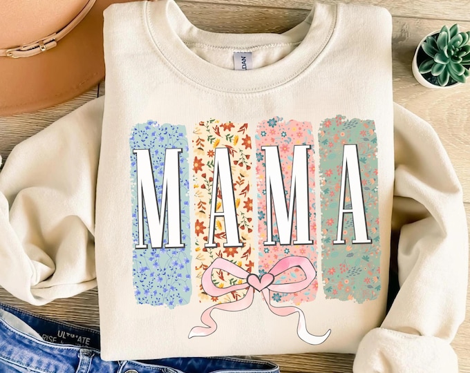 Floral Mama Shirt,Mama Sweatshirt,Retro Mom Tshirt, Mother's Day Gift,Flower Shirts for Women,Floral Mom Gift, Gift For Mama,Christmas Gifts
