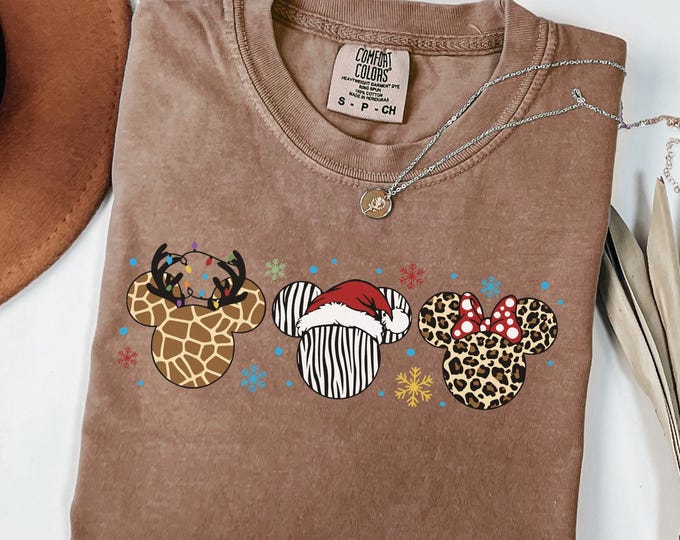 Comfort Color Disney Christmas Shirt, Animal Kingdom Christmas Shirt, Christmas Santa Mickey Shirt, Disney Holiday Vacation Shirt,