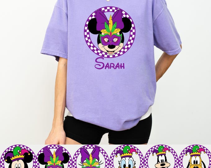 Personalized Mickey & Friends Disney Mardi Gras Shirt, Mardi Gras Carnival 2026, WDW Disneyland Family Mardi Gras, New Orleans Fat Tuesday