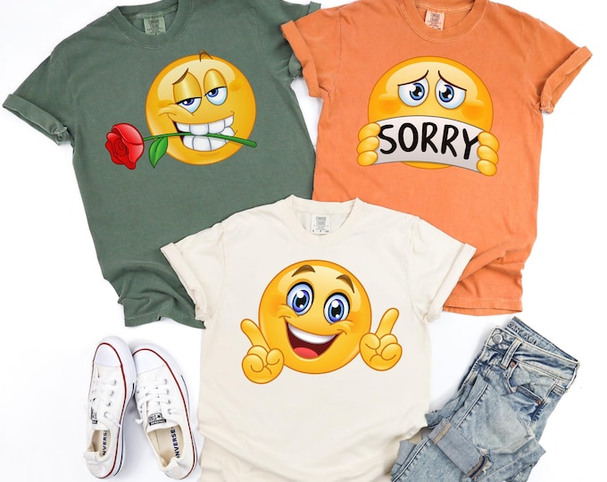 Custom Emoji Costume Shirt Gift For Family Group, Birthday Costume Shirt Gift For Family, Emoji Team Shirts, Emoji Face Crewneck