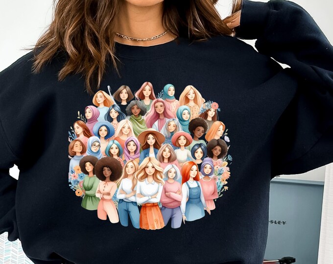 8 March Shirt International Women's Day Shirt, Womans Day Gift, Flowers Womans Day Sweatshirt, 8 March Woman Shirt, Floral Feminist Hoodie