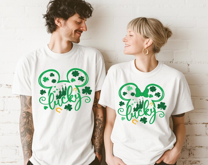 Disney St Patrick's Day Couple Tee, Mickey St. Patrick's Day Shirt, Minnie St Patrick's Shirt, Gift For Her, St Patricks Sweatshirt