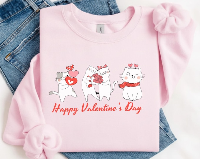 Valentine Cat Shirt,Heart Love Cat Shirt,Trendy Valentines ,Cat Lover Shirt,Cupid Cat Shirt, Cute Cat Shirt,Cat lover gifts,Cat mom shirts
