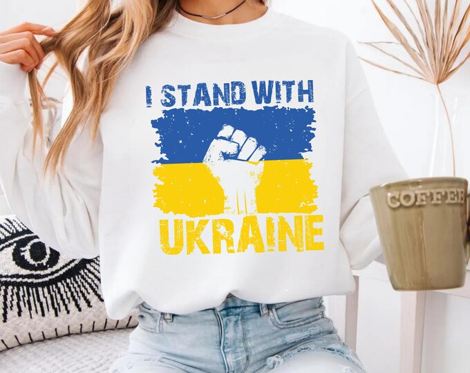 I Stand With Ukraine Shirt,Anti Putin Ukrainian Flag Shirt,Support Stand for Ukraine Peace Tee Shirt,Ukrainian No War Safe Ukraine Tee Shirt