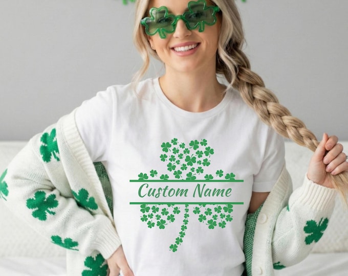 Custom Shamrock, Personalized Last Name St Patrick's Day Sweatshirt, Irish Drinking Shirt, Parade Shirt, Vintage Saint Patrick's Shirt