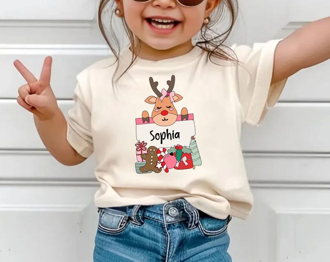 Reindeer Family Christmas Shirt,Personalized Christmas Family Shirt,Custom Family Name Tee,Funny Christmas Tee,Gift For Christmas,Xmas Gift