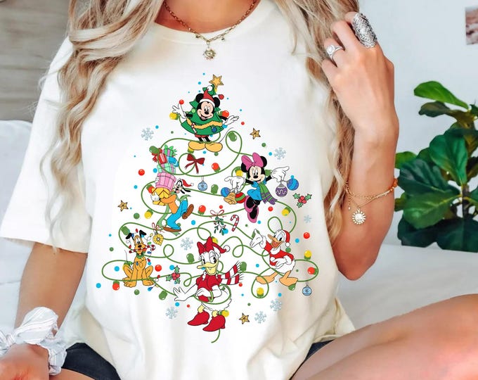 Mickey and Friends Christmas Tree T-shirt, Disney Christmas Trip Tee, Mickey's Christmas Party 2025 Sweatshirt, Minnie Christmas Hoodie