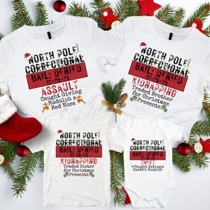 52 Quotes and Custom North Pole Correctional Shirt, Funny Family Matching Christmas Shirt, North Pole Correctional Shirt, Christmas Shirts