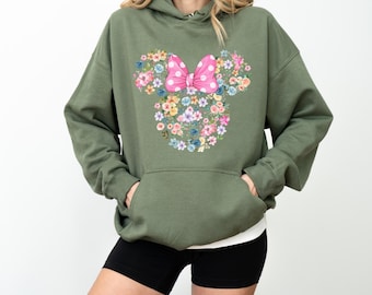 Disney Flower Mickey Minnie Shirt, Comfort Colors Shirt, Disney Garden Festival Shirt, Mickey Minnie Head Shirt, Floral Disney Shirt