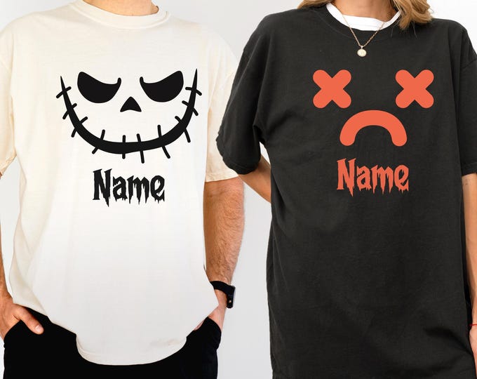 Comfort Colors® Pumpkin Faces Halloween Shirt, Halloween T-Shirt, Halloween Party Shirt, Funny Shirt, Funny Halloween T-Shirt