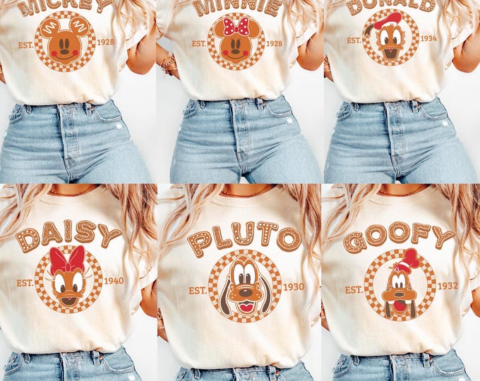 Mickey and Friends Gingerbread Disney Sweatshirt, Disney Christmas shirt, Mickey and Friends shirt,Christmas Party shirt,Custom Disney shirt