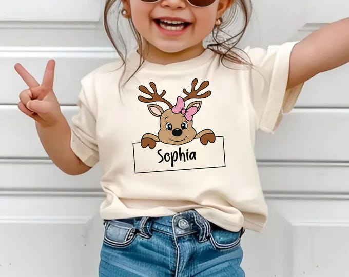 Reindeer Family Christmas Shirt,Personalized Christmas Family Shirt,Custom Family Name Tee,Funny Christmas Tee,Gift For Christmas,Xmas Gift