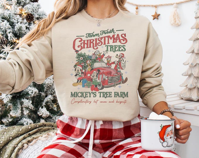 Retro Disney Farm Fresh Shirt,Mickey's Tree Farm, Mickey And Friends Christmas, Christmas Disney Family,Christmas Gift,Christmas family gift